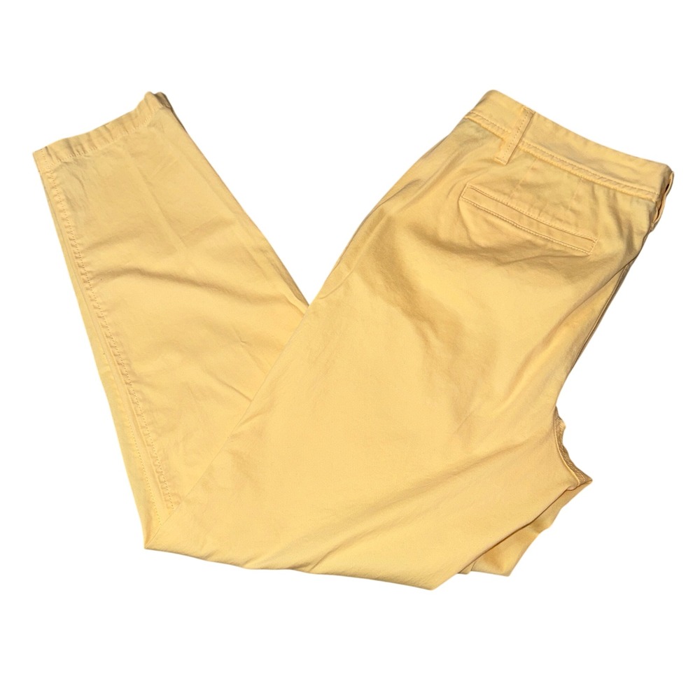 Talbots Girlfriend Chino Pants 8 Yellow Cotton Blend Tapered Mid‎ Rise J03069